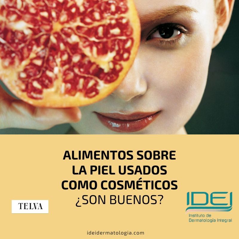 Alimentos sobre la piel usados como cosméticos ¿son buenos_